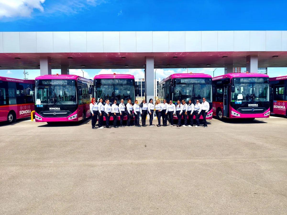 Imagen de Zhongtong sobre sus autobuses eléctricos N8 destinados al transporte urbano de Hermosillo, México.