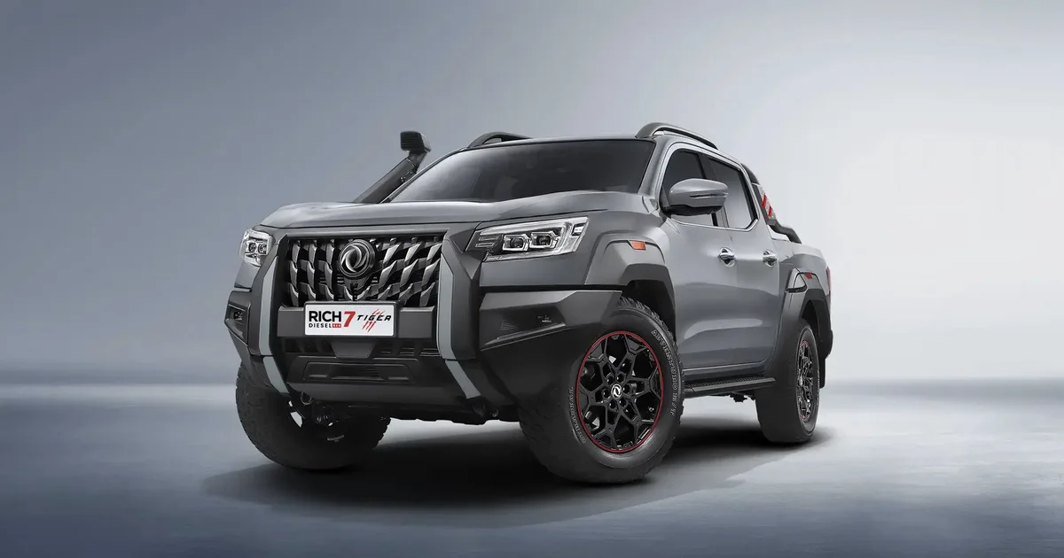 Imagen promocional de las pickups Dongfeng RICH6 y RICH7 vinculadas a la expansión de la marca en Panamá.