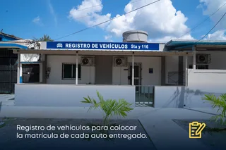 Fachada de la oficina del Registro de Vehículos en 5ta Avenida y Calle 116, La Habana.